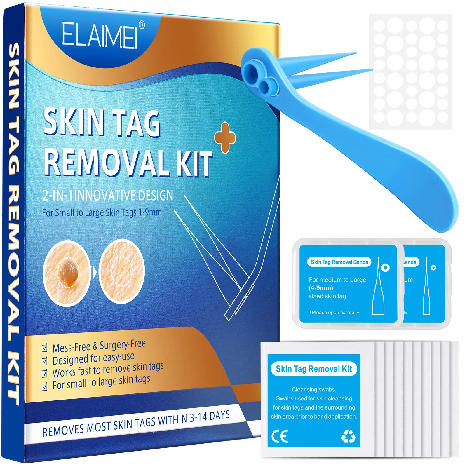 2-IN-1 Innovative Design Auto Skin Tag Removal Kit For Small to Large Skin Tags 1-9mm With Cleansing Swabs Skin Care Tool
2-IN-1 Innovative Design Auto Skin Tag Removal Kit For Small to Large Skin Tags 1-9mm With Cleansing Swabs Skin Care Tool