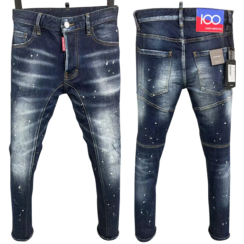 starbags dsq A609 Men's denim pants embroidered label Italian Windbrushed white small straight foot cross border chic jeans
starbags dsq A609 Men's denim pants embroidered label Italian Windbrushed white small straight foot cross border chic jeans