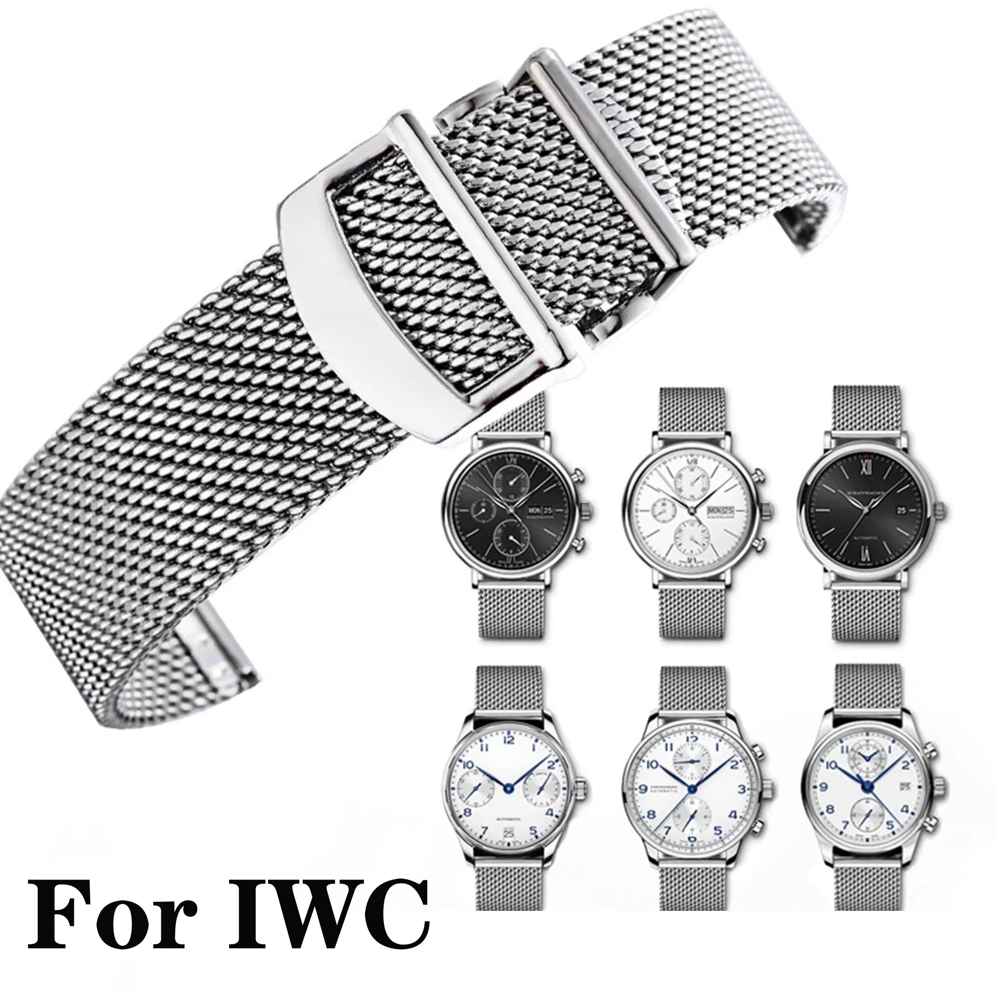 904 Stainless Steel Watch Band for IWC PORTOFINO PORTUGIESER Bracelet Metal Mesh Watch Straps 20mm 22mm Wristband Accessories
904 Stainless Steel Watch Band for IWC PORTOFINO PORTUGIESER Bracelet Metal Mesh Watch Straps 20mm 22mm Wristband Accessories