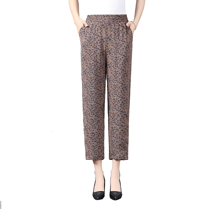 Women's spring and autumn trousers home dark flower elastic waist casual trousers thin straight trousers
Women's spring and autumn trousers home dark flower elastic waist casual trousers thin straight trousers