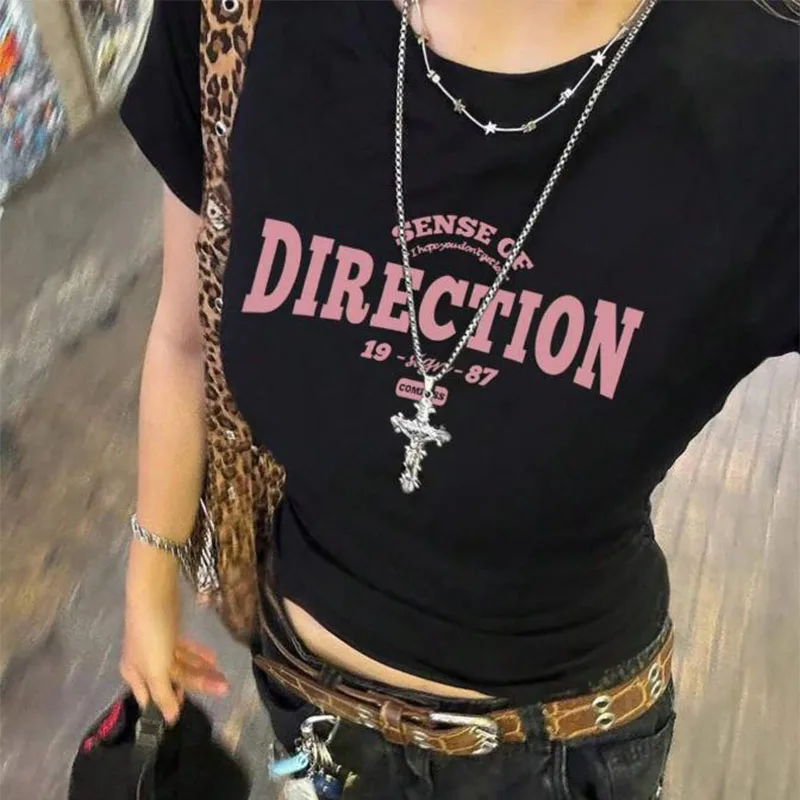 2025 Summer New Women's Black Casual Street Style Short Crop Top! Trendy Vintage Pink Print, Slimming & Flattering & Versatile
2025 Summer New Women's Black Casual Street Style Short Crop Top! Trendy Vintage Pink Print, Slimming & Flattering & Versatile
