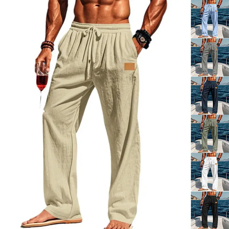 New Season Thin Cotton Linen Drawstring Waist Casual Pants for Men Beach Casual Trousers Straight Leg Comfortable Fit
New Season Thin Cotton Linen Drawstring Waist Casual Pants for Men Beach Casual Trousers Straight Leg Comfortable Fit