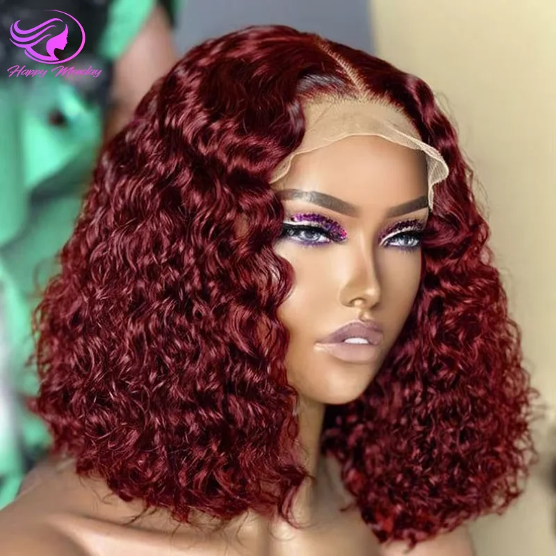 Brazilian Deep Wave 99J Burgundy Lace Front Human Hair Wig 13x4 Deep Curly Short Bob Wigs Human Hair Red Colored Water Wave Wigs
Brazilian Deep Wave 99J Burgundy Lace Front Human Hair Wig 13x4 Deep Curly Short Bob Wigs Human Hair Red Colored Water Wave Wigs