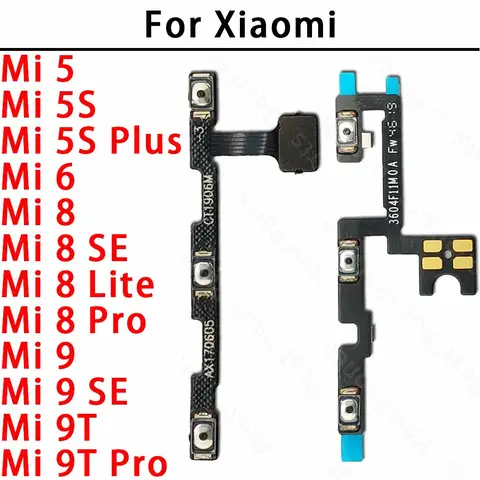 Para Xiaomi Mi 5 6 5S Plus 8 9 9T Pro Lite SE Mi5 Mi6 Mi8 Mi9 interruptor de botón lateral tecla de volumen encendido apagado piezas de Cable flexible