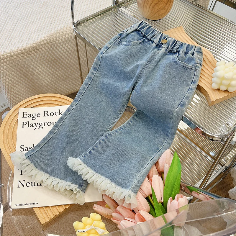 Baby Girls' Pants Spring and Autumn Children's Cowboy Bellbottom Pants Casual Pants Girls' Fashion Jeans
Baby Girls' Pants Spring and Autumn Children's Cowboy Bellbottom Pants Casual Pants Girls' Fashion Jeans