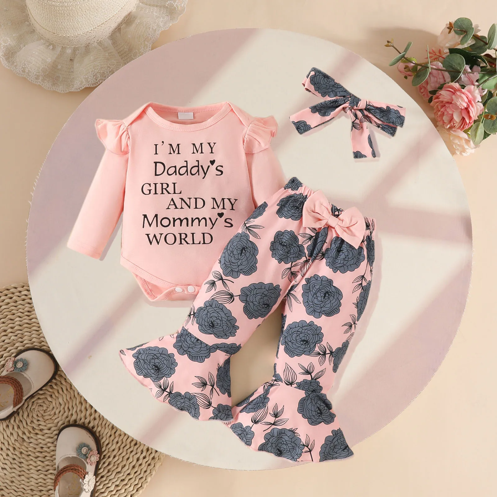 Warm Baby Bodysuit Baby Girls Comfortable And Breathable Set Cute Letter And Flower Prints Top Pants Bodysuit Baby Girl Winter
Warm Baby Bodysuit Baby Girls Comfortable And Breathable Set Cute Letter And Flower Prints Top Pants Bodysuit Baby Girl Winter