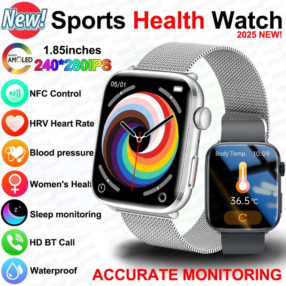 2025 New 1.85" Ultra HD Screen Health Smart Watch Women Heart Rate Monitor Men Sports Waterproof Smart Bracelet For Android IOS
2025 New 1.85" Ultra HD Screen Health Smart Watch Women Heart Rate Monitor Men Sports Waterproof Smart Bracelet For Android IOS