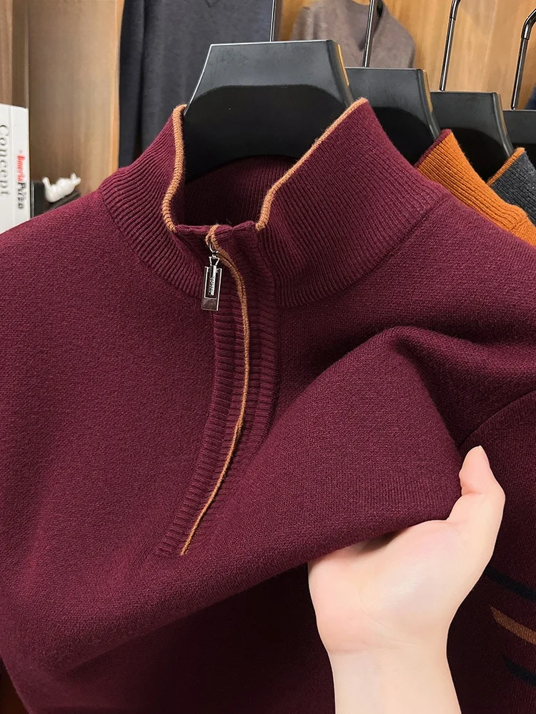 Rn Men's Knitted Long Sve Sweater Zip Collar Thi Warm Casual Winter Faion Ci Sle Polyester Blend Base irt
Rn Men's Knitted Long Sve Sweater Zip Collar Thi Warm Casual Winter Faion Ci Sle Polyester Blend Base irt