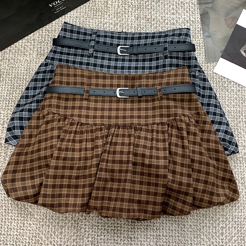 Kawaii Plaid Bud Mini Skirt Women Fall Winter Y2k Sweet A-line Shorts Skirts with Belt Student Preppy Style Outwear Faldas Goth
Kawaii Plaid Bud Mini Skirt Women Fall Winter Y2k Sweet A-line Shorts Skirts with Belt Student Preppy Style Outwear Faldas Goth