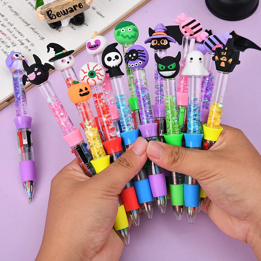 Random Styles, Random Colors, 5-20Pcs Halloween-Themed Four-Color Ballpoint Pens, 0.5mm Bullet Tip Style, 4-Color Retractable Gel Pens, with Sparkling Liquid Sand for Added Writing Fun, Smooth Pressing Mechanism, Smooth Writing, Suitable for Halloween Gif
Random Styles, Random Colors, 5-20Pcs Halloween-Themed Four-Color Ballpoint Pens, 0.5mm Bullet Tip Style, 4-Color Retractable Gel Pens, with Sparkling Liquid Sand for Added Writing Fun, Smooth Pressing Mechanism, Smooth Writing, Suitable for Halloween Gif