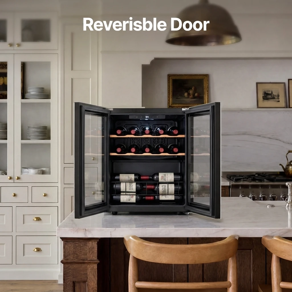 Wine Fridge 14 Bottle Wine Cooler Refrigerator,46L Single Zone Freestanding or Built-in Wine Cooler Fridge with Stainless Steel Door 115V Ultra Quiet 44dB
Wine Fridge 14 Bottle Wine Cooler Refrigerator,46L Single Zone Freestanding or Built-in Wine Cooler Fridge with Stainless Steel Door 115V Ultra Quiet 44dB