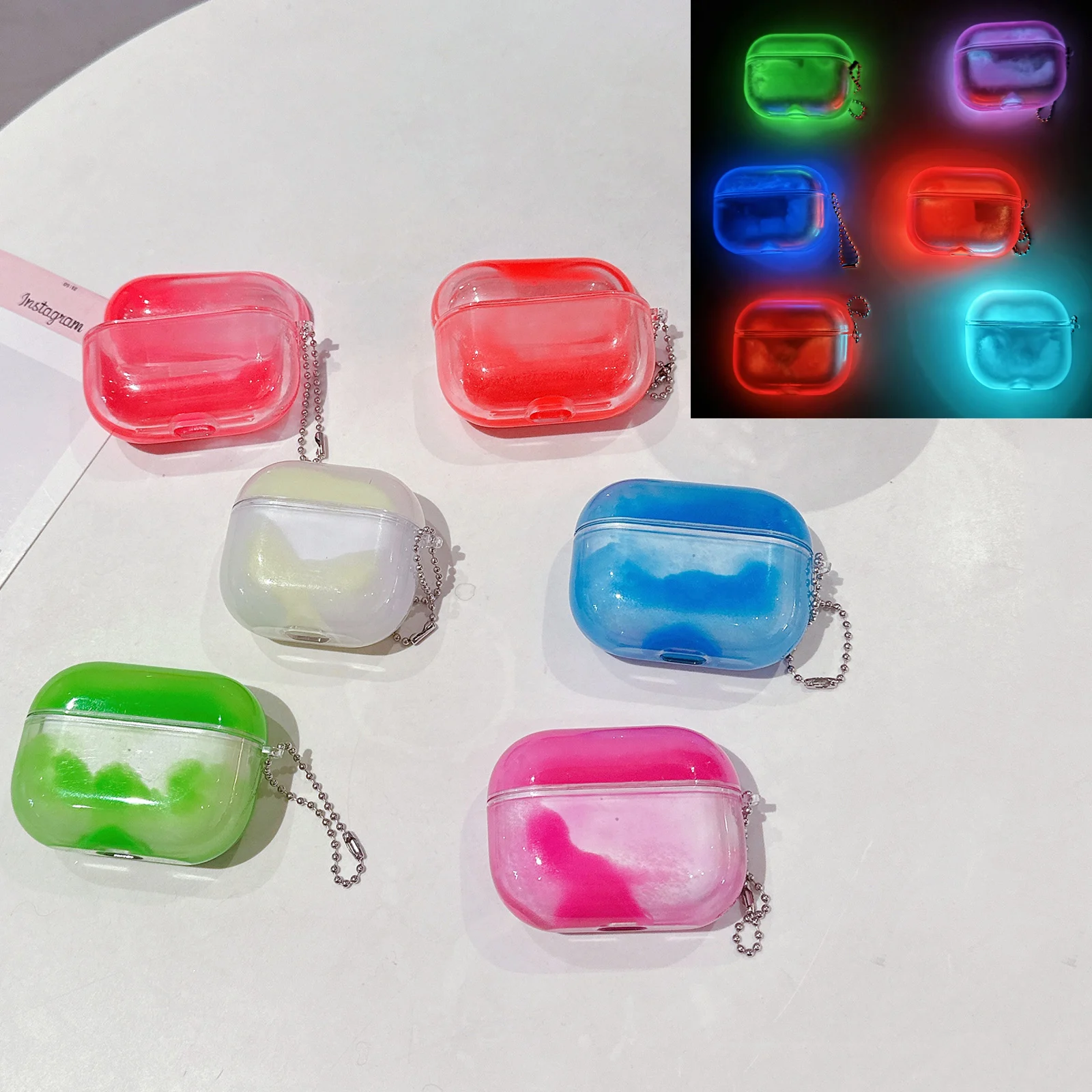 Liquid Quicksand Luminous Earphone Case For Airpods Pro 2 Gen AirPods 4 3 2 1, Clear Shiny Hard Full Protection Headphone Cover
Liquid Quicksand Luminous Earphone Case For Airpods Pro 2 Gen AirPods 4 3 2 1, Clear Shiny Hard Full Protection Headphone Cover