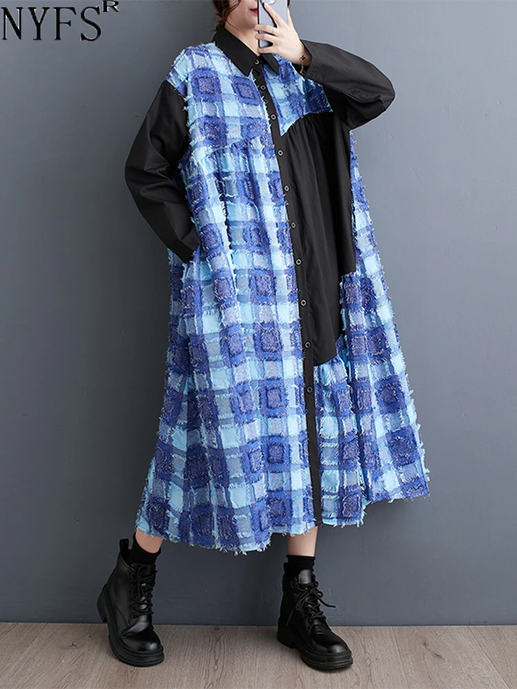 NYFS 2023 Autumn New Korean Womens Dresses Vestidos Robe Elbise Loose Plus Size Irregular Patchwork Shirt Dress
NYFS 2023 Autumn New Korean Womens Dresses Vestidos Robe Elbise Loose Plus Size Irregular Patchwork Shirt Dress