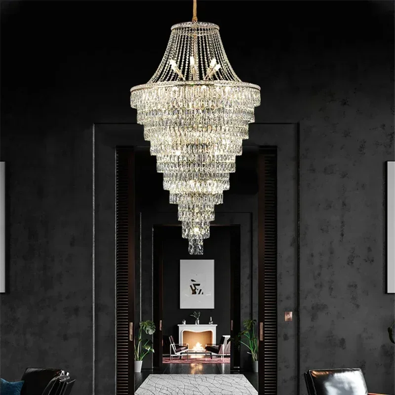 Duplex Floor Luxury Crystal Big Chandelier Hotel Lobby Living Room Spiral Staircase Villa Decorative Chandelier
Duplex Floor Luxury Crystal Big Chandelier Hotel Lobby Living Room Spiral Staircase Villa Decorative Chandelier