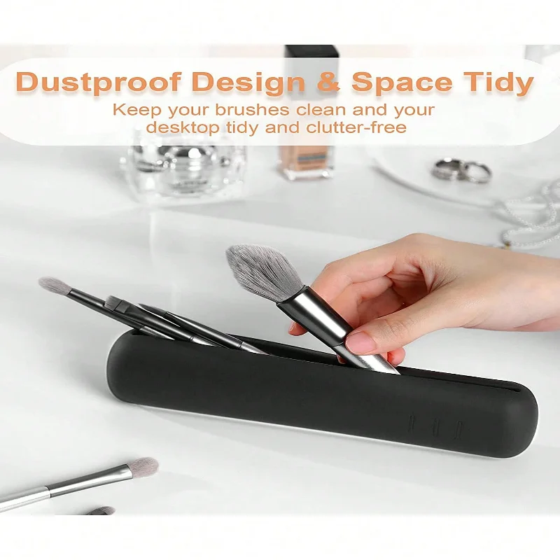 Travel Makeup Brush Holder, Khaki Makeup Bag Waterproof Travel Cosmetic Bag Anti-Fall Out Silicon Portable Cosmetic Face Brushe
Travel Makeup Brush Holder, Khaki Makeup Bag Waterproof Travel Cosmetic Bag Anti-Fall Out Silicon Portable Cosmetic Face Brushe