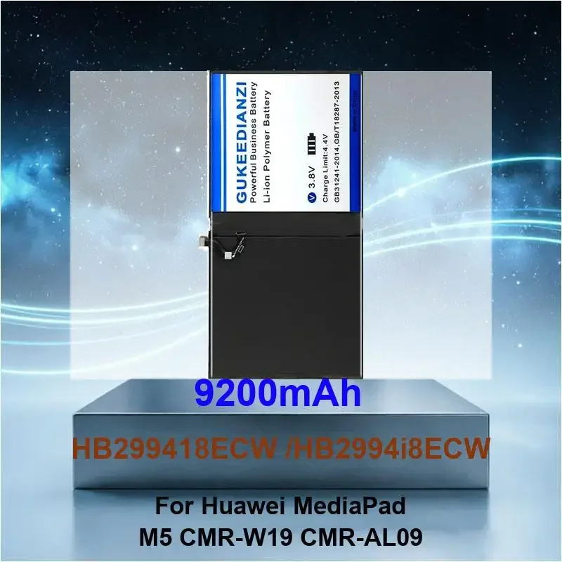 9200mAh HB299418ECW /HB2994i8ECW Laptop Battery For Huawei MediaPad M5 CMR-W19 CMR-AL09 High Capacity
9200mAh HB299418ECW /HB2994i8ECW Laptop Battery For Huawei MediaPad M5 CMR-W19 CMR-AL09 High Capacity