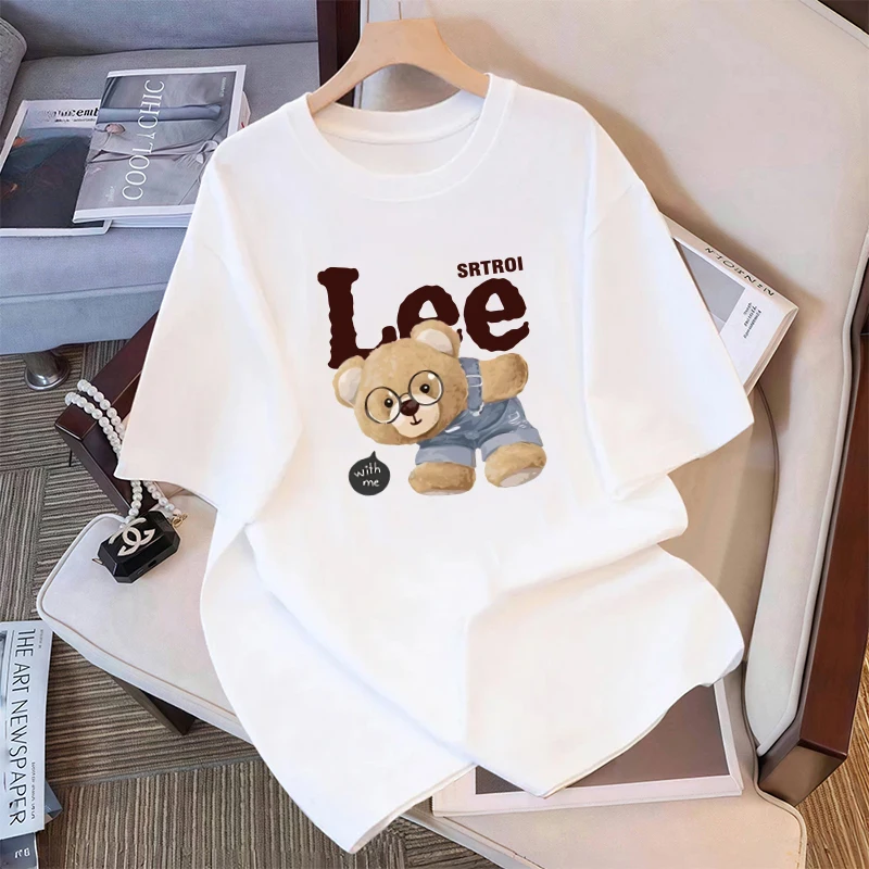 PLUS Size Summer New Tide Brand Bear Printing Cotton Short Sleeve T-Shirt Women's Summer Clothes Tee Shirt Femme Grande Taille
PLUS Size Summer New Tide Brand Bear Printing Cotton Short Sleeve T-Shirt Women's Summer Clothes Tee Shirt Femme Grande Taille