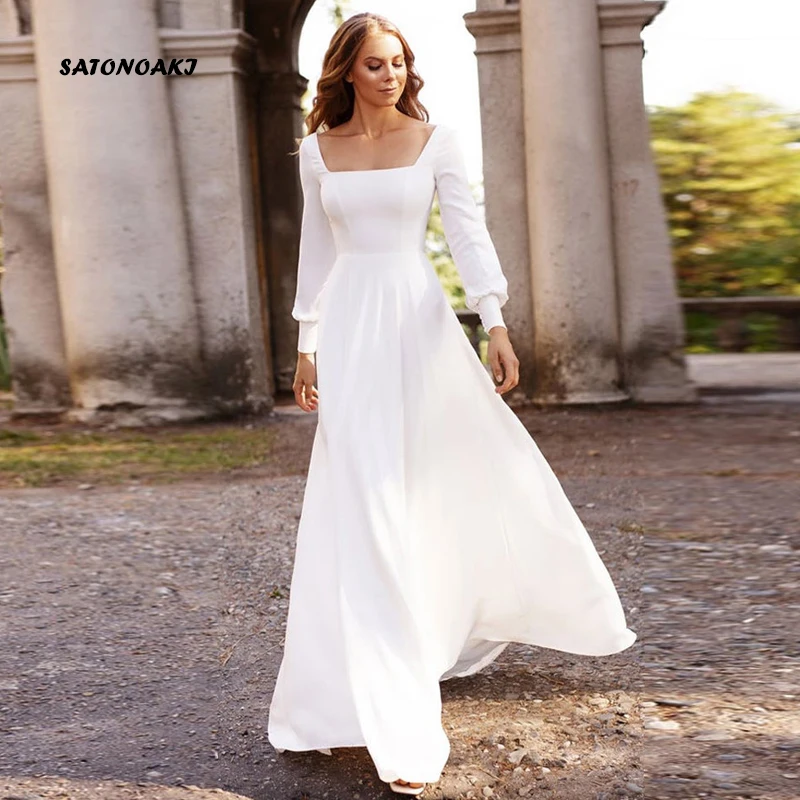Vestidos De Novia Elegant Boho Wedding Dress 2024 for Women Long Sleeve Square Neck A-line Backless Beach Bride Gown Robe Mariée
Vestidos De Novia Elegant Boho Wedding Dress 2024 for Women Long Sleeve Square Neck A-line Backless Beach Bride Gown Robe Mariée