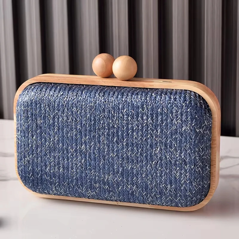 New Solid Wood Frame Woven Clutch Bag Everyday Minimalist Versatile Clutch Party-Ready Statement Crossbody Bag
New Solid Wood Frame Woven Clutch Bag Everyday Minimalist Versatile Clutch Party-Ready Statement Crossbody Bag
