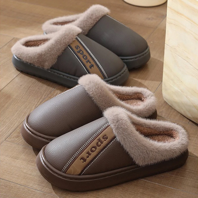 Big Size Men's Home Winter Indoor Slippers Casual Thick Bottom Waterproof PU Leather Concise Man Furry Flats Warm House Shoes
Big Size Men's Home Winter Indoor Slippers Casual Thick Bottom Waterproof PU Leather Concise Man Furry Flats Warm House Shoes