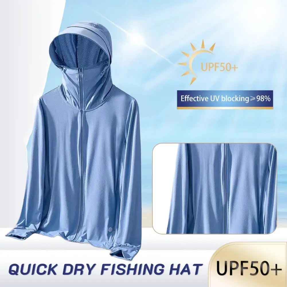 Sunscreen Clothing Jacket Men Women Ice Silk Hooded Long Sleeve Zipper Closure Outdoor UV Protection Ultra Thin Breathable Coat
Sunscreen Clothing Jacket Men Women Ice Silk Hooded Long Sleeve Zipper Closure Outdoor UV Protection Ultra Thin Breathable Coat