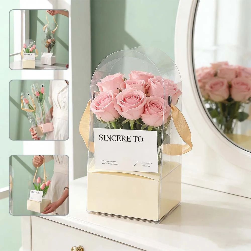 Transparent Handheld Flower Vase Box Rose Gift Container for Single Rose Bouquet Decorative Floral Packaging Bags 5pcs Подарок
Transparent Handheld Flower Vase Box Rose Gift Container for Single Rose Bouquet Decorative Floral Packaging Bags 5pcs Подарок
