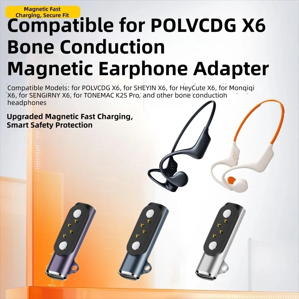Bone Conduction Headphone USB-C Charging Adapter Magnetic Converter for POLVCDG/SHEYIN/HeyCute/MONQIQI/SENGIRNY X6
Bone Conduction Headphone USB-C Charging Adapter Magnetic Converter for POLVCDG/SHEYIN/HeyCute/MONQIQI/SENGIRNY X6