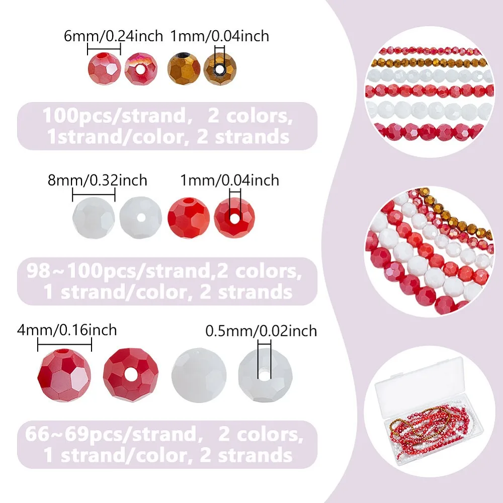 6 Strands 6 Styles Electroplate Glass Beads Strands Faceted(32 Facets) Round Mixed Styles Mixed Color 4~8mm Hole: 0.5~1mm
6 Strands 6 Styles Electroplate Glass Beads Strands Faceted(32 Facets) Round Mixed Styles Mixed Color 4~8mm Hole: 0.5~1mm