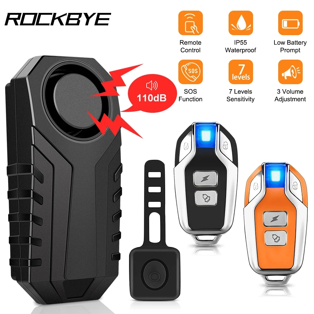 Rockbye Wireless Bicycle Vibration Alarm IP55 Waterproof Motorcycle Alarm Remote Control Anti-theft Electric Car Alarm System
Rockbye Wireless Bicycle Vibration Alarm IP55 Waterproof Motorcycle Alarm Remote Control Anti-theft Electric Car Alarm System