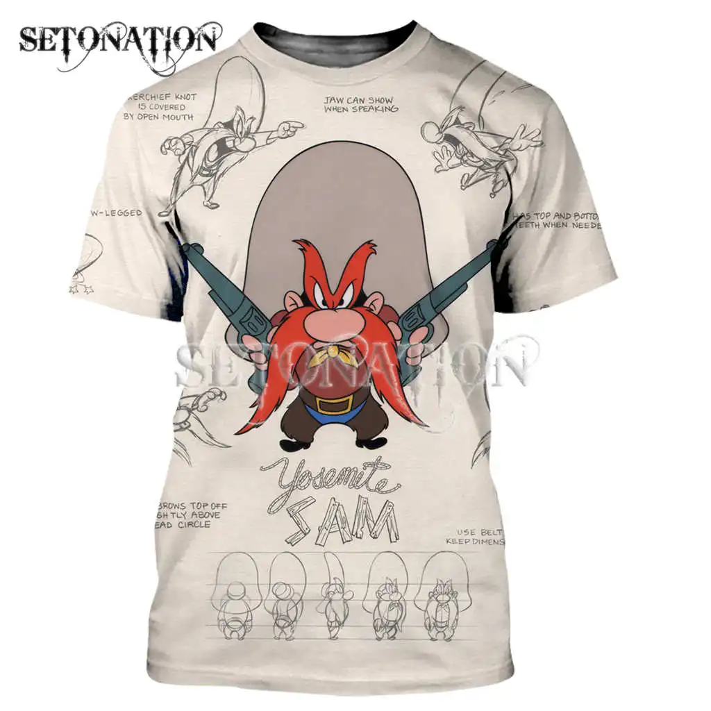 Футболка Yosemite Sam с 3D принтом для мужчин и женщин, стильная тенниска в стиле Харадзюку, летняя уличная одежда
Футболка Yosemite Sam с 3D принтом для мужчин и женщин, стильная тенниска в стиле Харадзюку, летняя уличная одежда