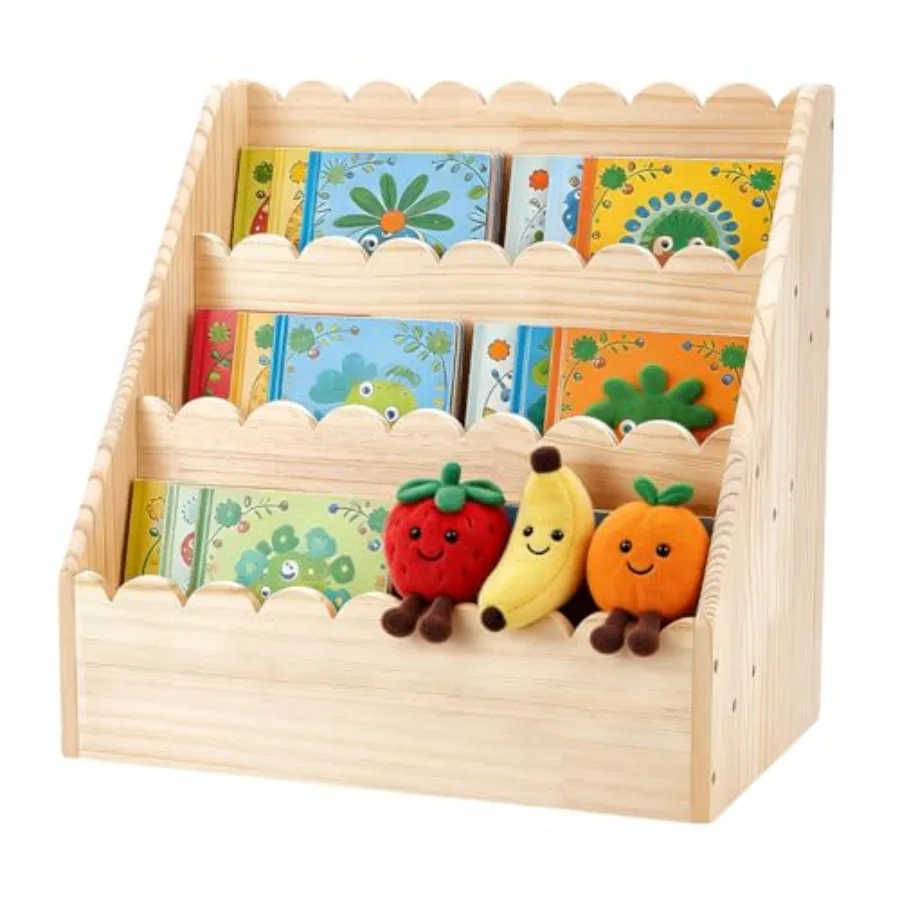 3-Tier Scalloped Wood Books Shelf Small Wooden Bookcase Low Height Toddler Book Rack Detachable Desktop Book Organizer for Nurs
3-Tier Scalloped Wood Books Shelf Small Wooden Bookcase Low Height Toddler Book Rack Detachable Desktop Book Organizer for Nurs