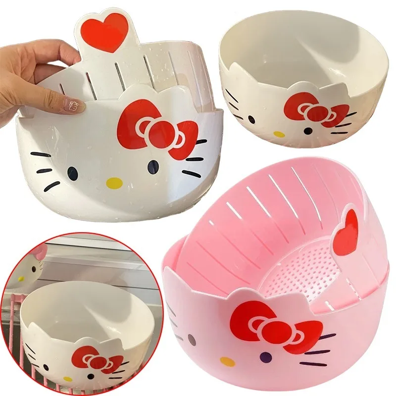 Sanrio Hello Kitty Fruit Pan Double Layered Drain Anime Characters Home Kitchen Multi Functional Plastic Round Dish Fruit Basket
Sanrio Hello Kitty Fruit Pan Double Layered Drain Anime Characters Home Kitchen Multi Functional Plastic Round Dish Fruit Basket
