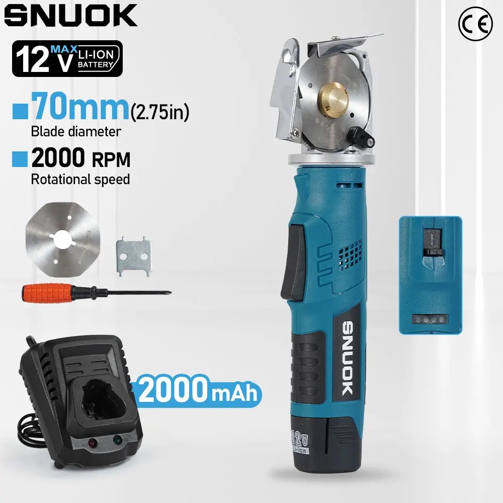 SNUOK 70/90mm Circular Cutter Industrial Electric Scissors 2000RPM Garment Fabric Paper Cut Tool For Bosch 12V Lithium Battery
SNUOK 70/90mm Circular Cutter Industrial Electric Scissors 2000RPM Garment Fabric Paper Cut Tool For Bosch 12V Lithium Battery