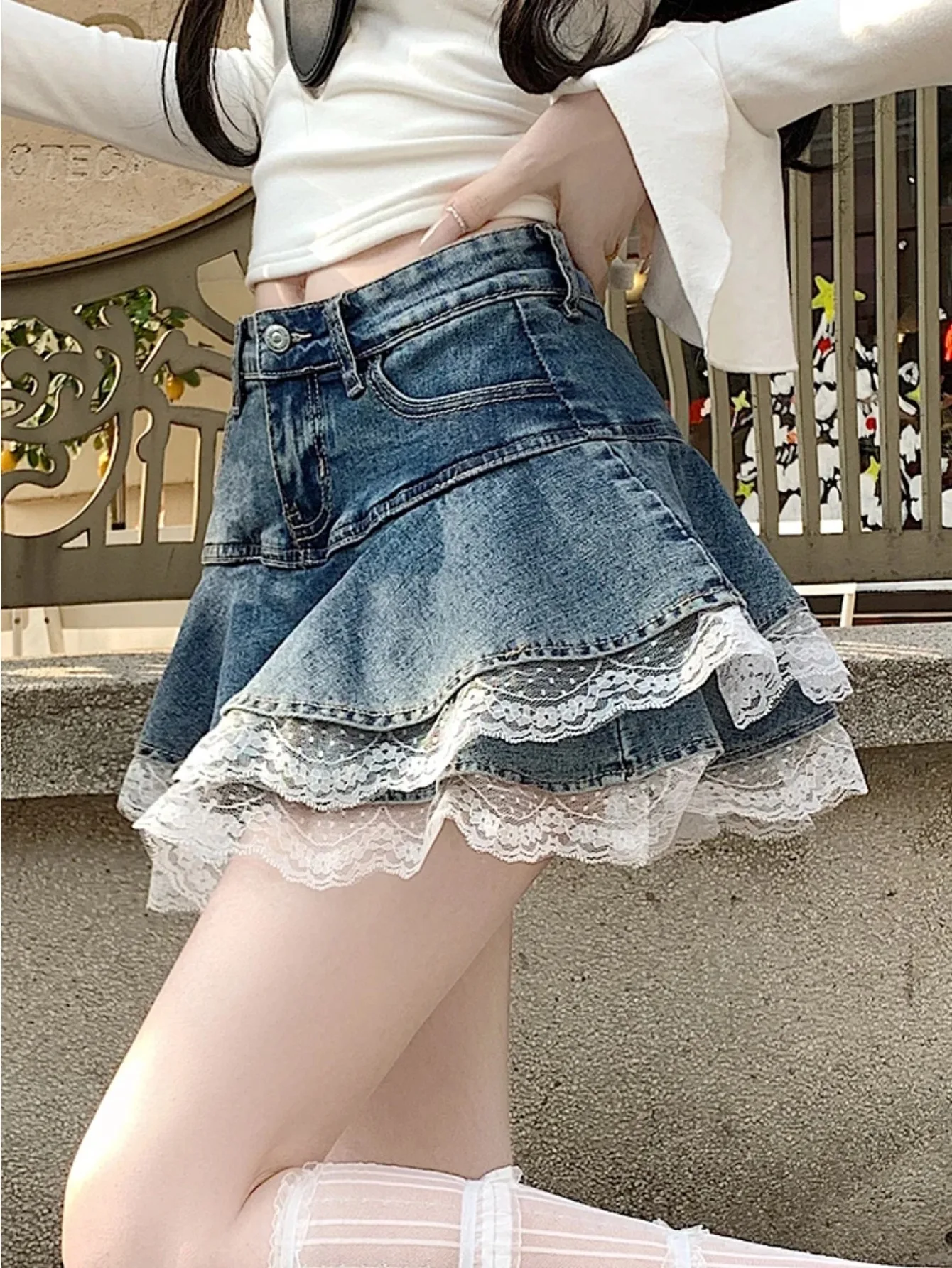 Summer Mini Y2K Denim Skirt Women's Fashion Streetwear Ruffles Kawaii Lace Skirts Shorts Preppy Pleated Jeans Skirt
Summer Mini Y2K Denim Skirt Women's Fashion Streetwear Ruffles Kawaii Lace Skirts Shorts Preppy Pleated Jeans Skirt