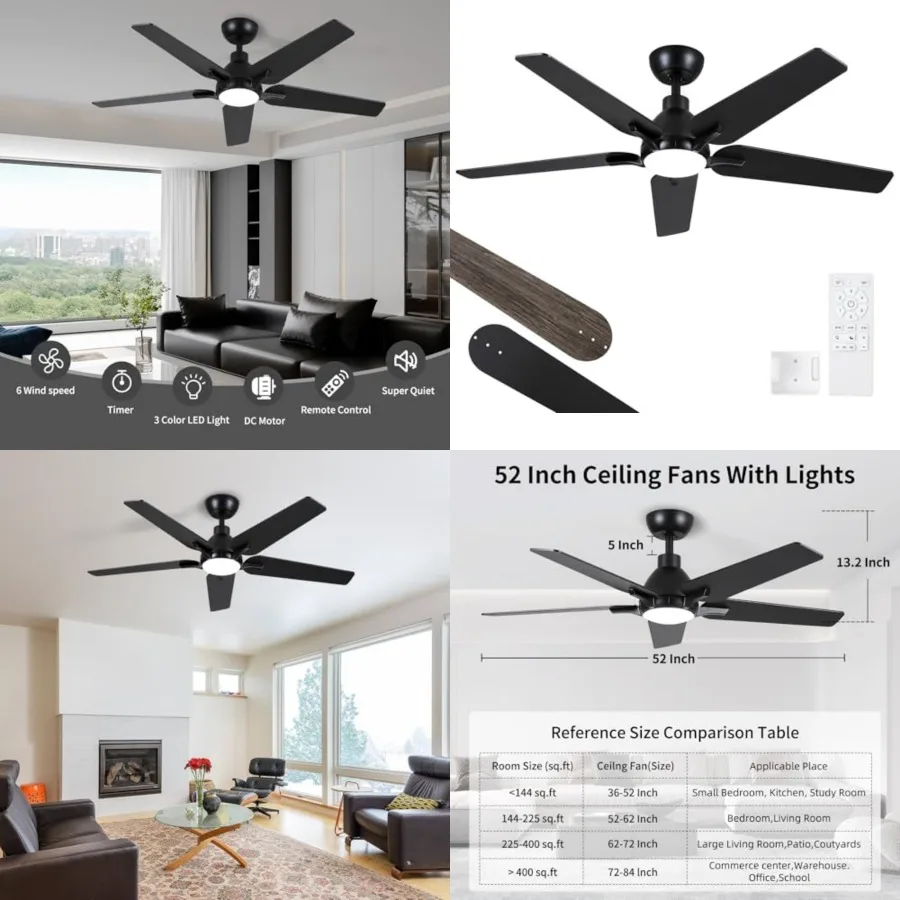 Ceiling Fans with Lights: 5 Blades Ceiling Fan with Light and Remote for Bedroom Living Room Dining Room Patio, LED Dimmable 6
Ceiling Fans with Lights: 5 Blades Ceiling Fan with Light and Remote for Bedroom Living Room Dining Room Patio, LED Dimmable 6