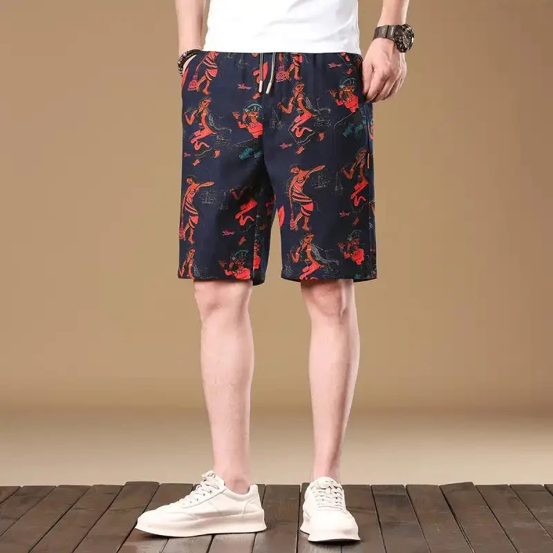 Casual summer ethnic patterned shorts for men, stylish and trendy loose shorts with drawstrings, stylish half-length pants for t
Casual summer ethnic patterned shorts for men, stylish and trendy loose shorts with drawstrings, stylish half-length pants for t