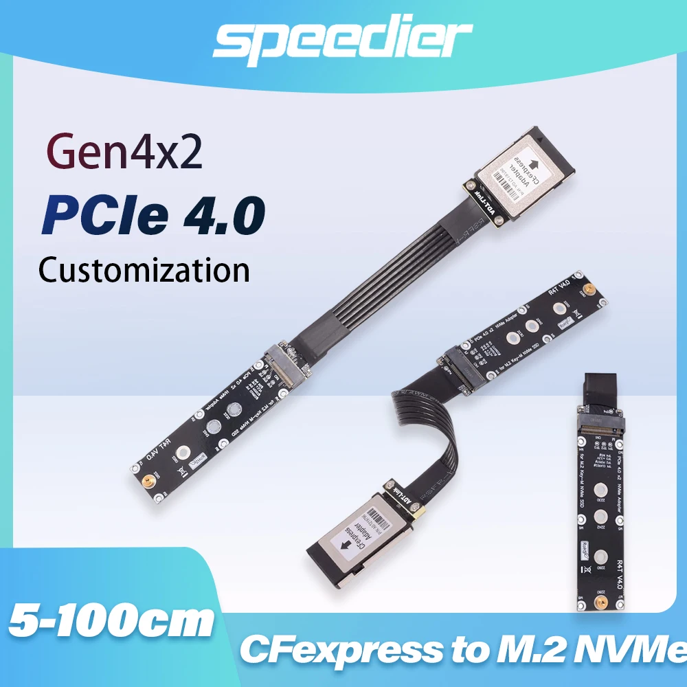 CFexpress Type_B To M.2 NVMe Extension Cable for Nikon Sony Canon Panasonic Fuji Memory Card PCIe 4.0 Gen4 X2 32Gb/Sec R94ST
CFexpress Type_B To M.2 NVMe Extension Cable for Nikon Sony Canon Panasonic Fuji Memory Card PCIe 4.0 Gen4 X2 32Gb/Sec R94ST