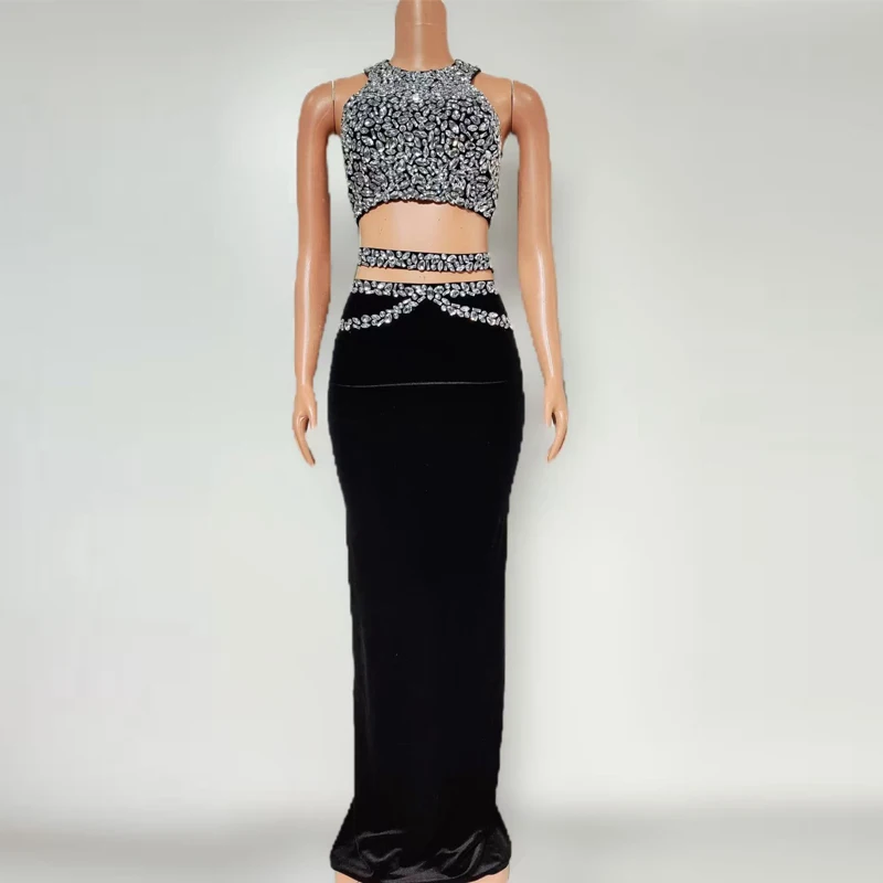 6 Colors Rhinestones Top Velvet Skirt Women Singer Festival Outfit Stage Jazz Costume Bar Nightclub Dj Ds Party Dress XS9582
6 Colors Rhinestones Top Velvet Skirt Women Singer Festival Outfit Stage Jazz Costume Bar Nightclub Dj Ds Party Dress XS9582