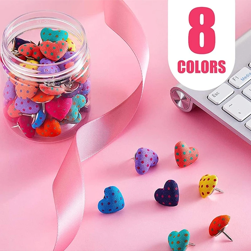 60 Pcs Creative Heart Style Colored Pushpins with Box Home Kindergarten School Office Photo Wall Decoration Supplies
60 Pcs Creative Heart Style Colored Pushpins with Box Home Kindergarten School Office Photo Wall Decoration Supplies