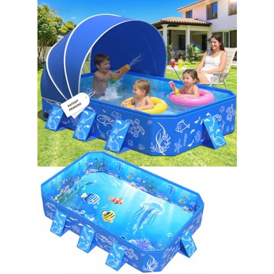 2026 Kiddie Pool with Canopy for Backyard Use, Non-Inflatable Portable Foldable Toddler Pool in Blue, UV-Protective Shade and Q
2026 Kiddie Pool with Canopy for Backyard Use, Non-Inflatable Portable Foldable Toddler Pool in Blue, UV-Protective Shade and Q