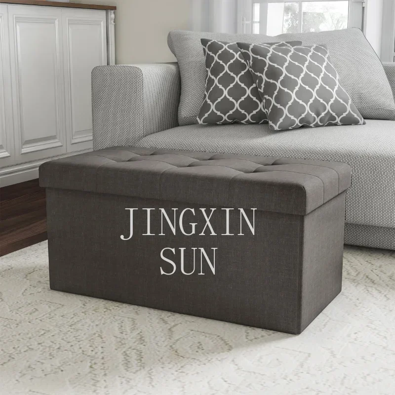 30-Inch Folding Storage Ottoman with Detachable Bin, Gray upholstered bench
30-Inch Folding Storage Ottoman with Detachable Bin, Gray upholstered bench