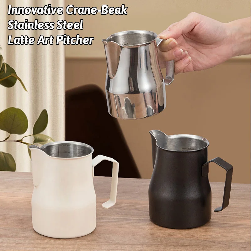 304SS Milk Frothing Pitcher for Latte Art,PTFE Coated Gooseneck Spout,Measurement Marks, Easy Clean,3 Colors -Barista/Cafe Use
304SS Milk Frothing Pitcher for Latte Art,PTFE Coated Gooseneck Spout,Measurement Marks, Easy Clean,3 Colors -Barista/Cafe Use