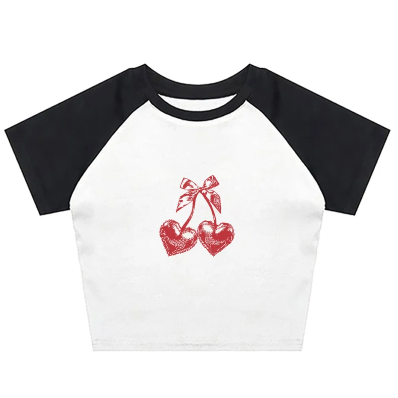 Women's T-shirt Cherry Print Casual Summer Tee Tops Short Sleeve Round Neck Trendy Short Party Shirts
Women's T-shirt Cherry Print Casual Summer Tee Tops Short Sleeve Round Neck Trendy Short Party Shirts