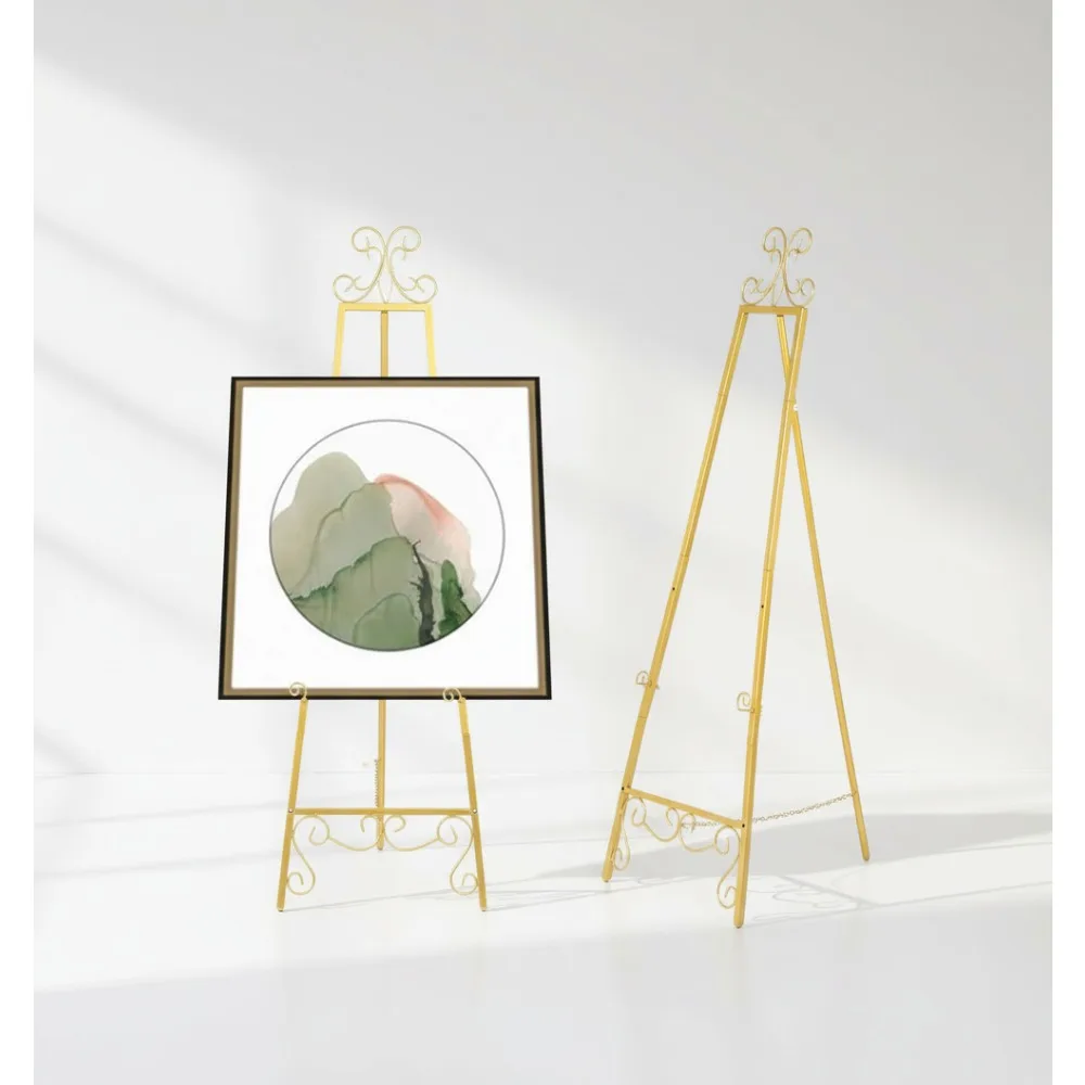 55" Gold Vintage Easel Stand for Wedding Signs, Adjustable Display Holder for Events & Parties
55" Gold Vintage Easel Stand for Wedding Signs, Adjustable Display Holder for Events & Parties