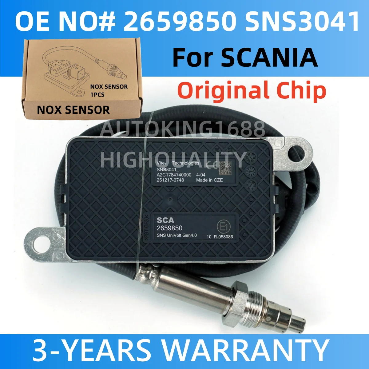 2659850 SNS3041 Original New Nitrogen Oxide Sensor Nox Sensor For Scania Engine
2659850 SNS3041 Original New Nitrogen Oxide Sensor Nox Sensor For Scania Engine