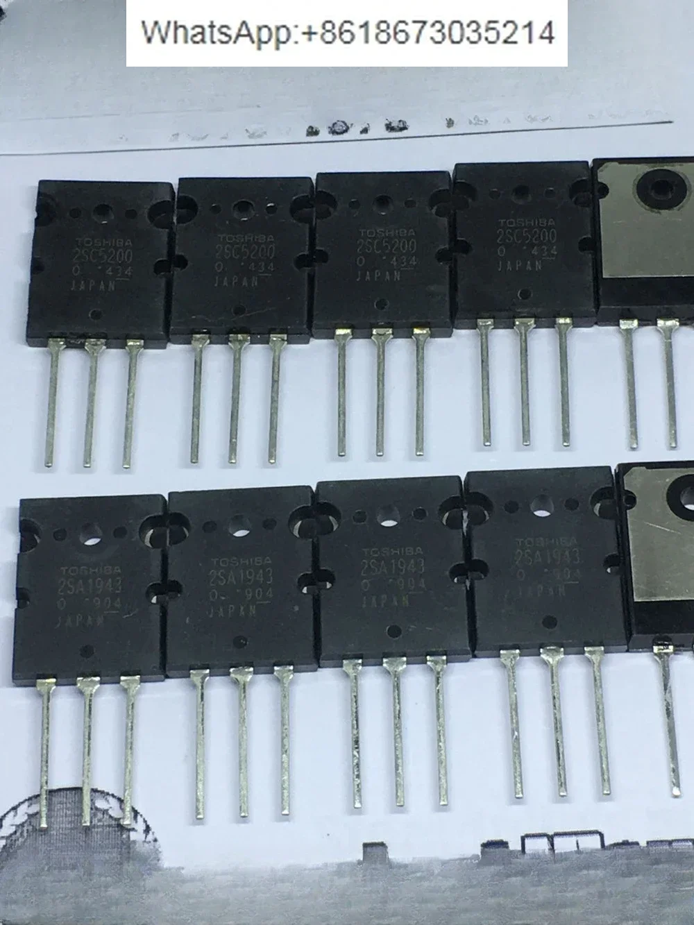 2SA1943 2SC5200 20 Pairs /Lot A1943 C5200 Audio Power Amplifier Applications Silicon Transistor
2SA1943 2SC5200 20 Pairs /Lot A1943 C5200 Audio Power Amplifier Applications Silicon Transistor