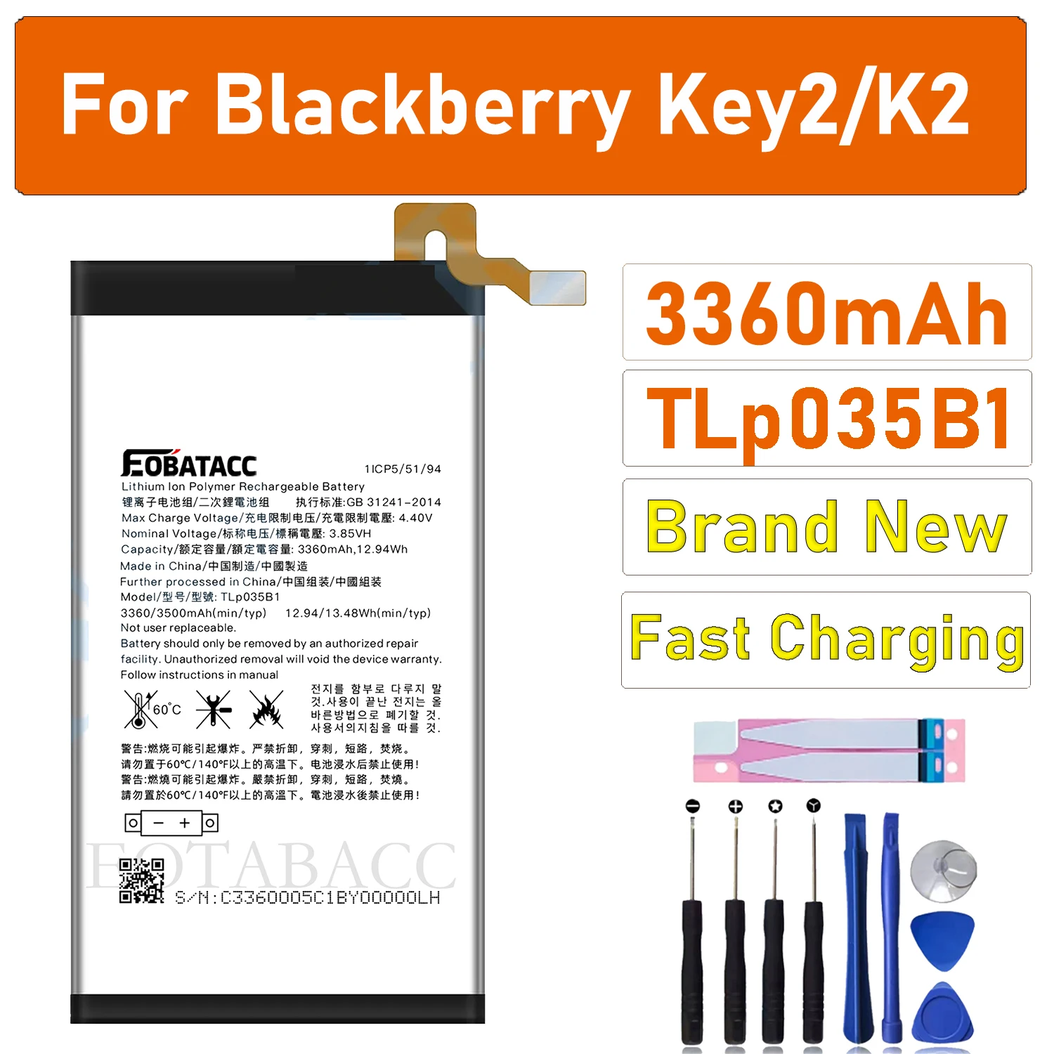 2025 YEARS EOTABACC 100% Original TLP035B1 Battery For Alcatel K2/KEY 2 Battery+Tools
2025 YEARS EOTABACC 100% Original TLP035B1 Battery For Alcatel K2/KEY 2 Battery+Tools