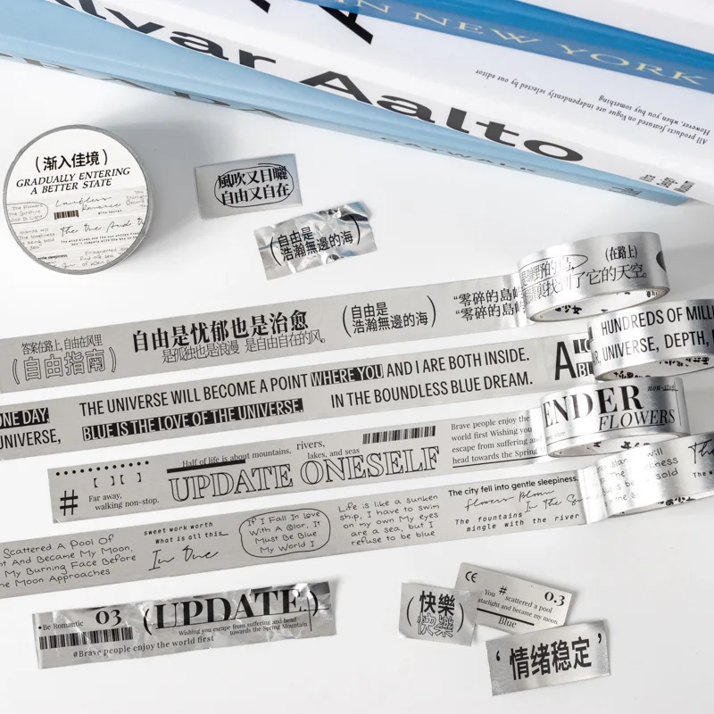 Custom. Mood Diary Korean Style INS Text Journal Decorative Stickers Matte Silver Material Tape 4 Full Rolls
Custom. Mood Diary Korean Style INS Text Journal Decorative Stickers Matte Silver Material Tape 4 Full Rolls