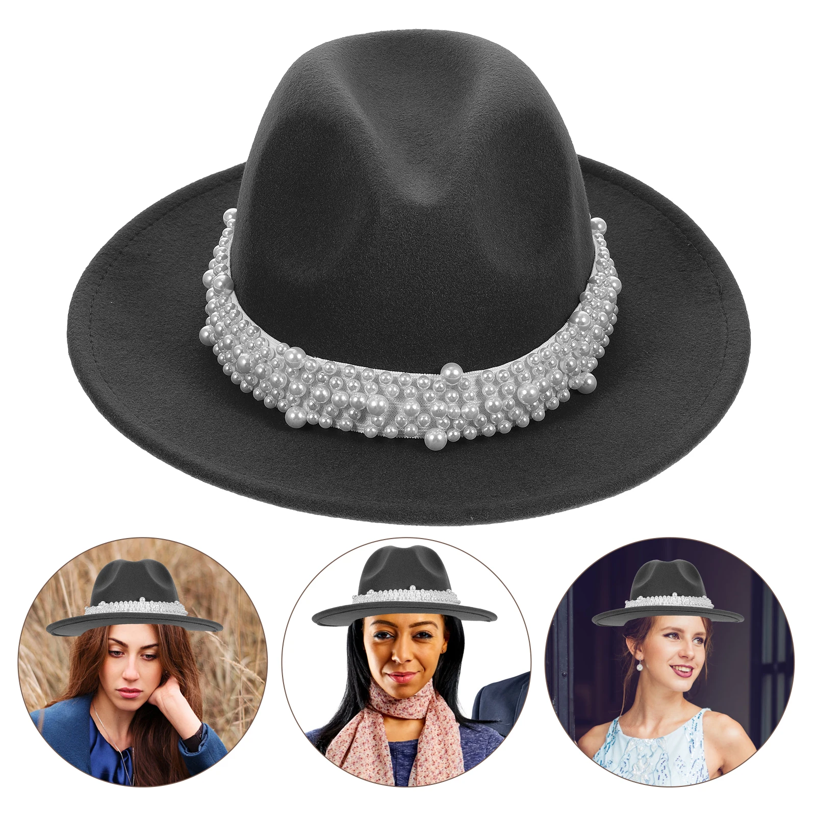 Elegant Pearl Decorated Woolen Felt Hat Lightweight Comfortable Black Lady Outdoor Party Christmas Top Fedora Vintage Women Hats
Elegant Pearl Decorated Woolen Felt Hat Lightweight Comfortable Black Lady Outdoor Party Christmas Top Fedora Vintage Women Hats