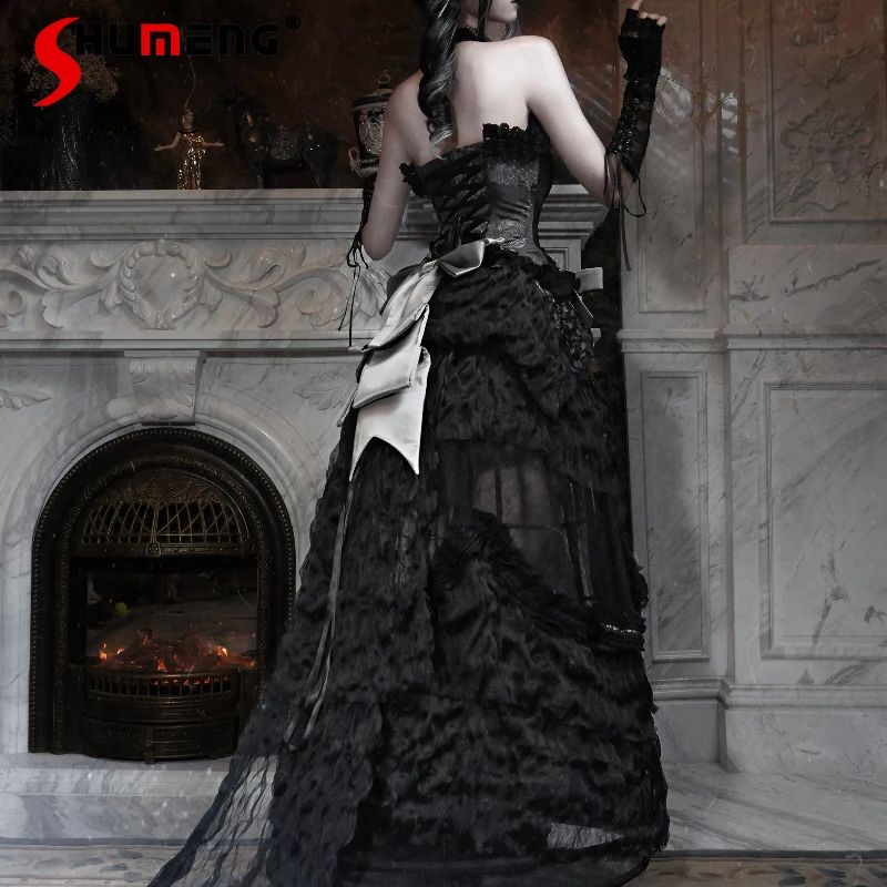 Japanese Lolita Sweet Cute Heart Fishbone Camisoles Slim Fit High-Waisted Halloween Slings Autumn Women's Y2k Dark Black Corset 
Japanese Lolita Sweet Cute Heart Fishbone Camisoles Slim Fit High-Waisted Halloween Slings Autumn Women's Y2k Dark Black Corset